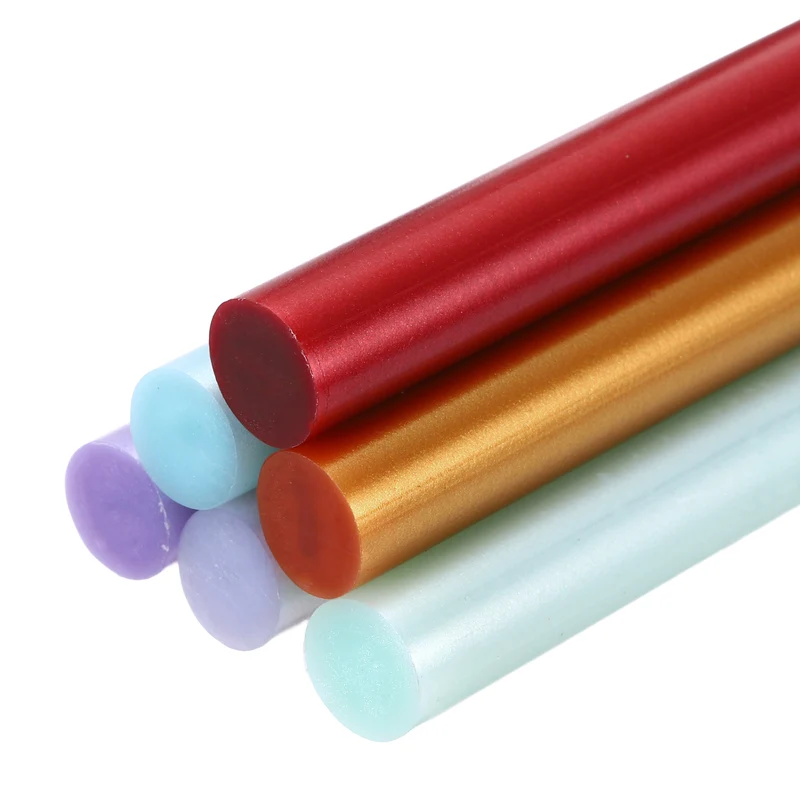 Mini Hot Glue Sticks for Glue Gun 0.43-inchx4-inch Metallic 6 Colors 6pcs