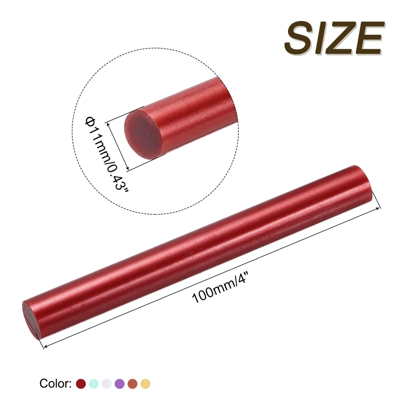 Mini Hot Glue Sticks for Glue Gun 0.43-inchx4-inch Metallic 6 Colors 6pcs