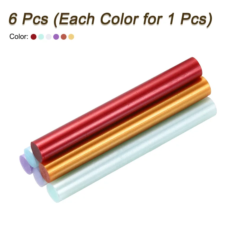 Mini Hot Glue Sticks for Glue Gun 0.43-inchx4-inch Metallic 6 Colors 6pcs