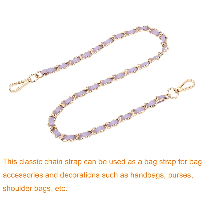 32" Purse Strap with Buckle for Shoulder and Cross Body(Purple+Gold)