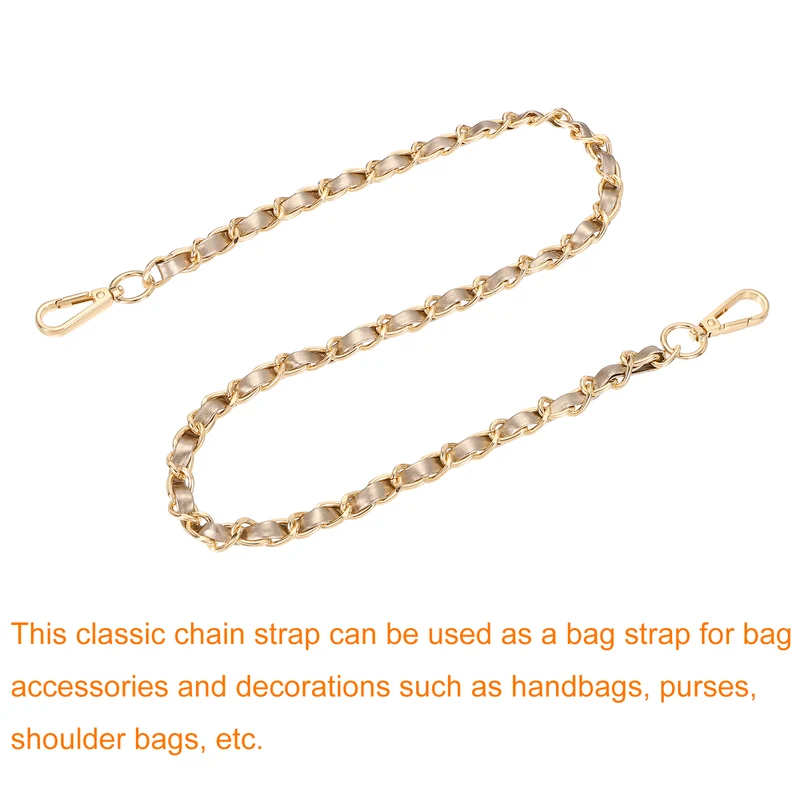 32" Purse Strap with Buckle for Shoulder and Cross Body(Gold+Gold)