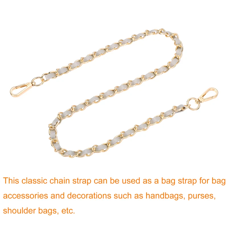 32" Purse Strap with Buckle for Shoulder and Cross Body(Gray+Gold)