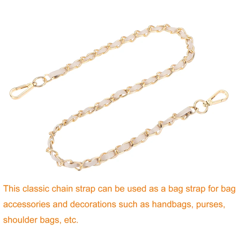 32" Purse Strap with Buckle for Shoulder and Cross Body(Beige+Gold)