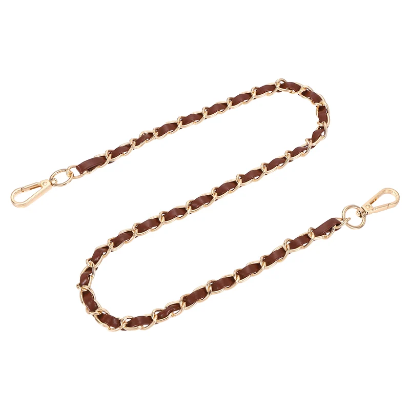 32" Purse Strap with Buckle for Shoulder and Cross Body(Dark Brown Gold)