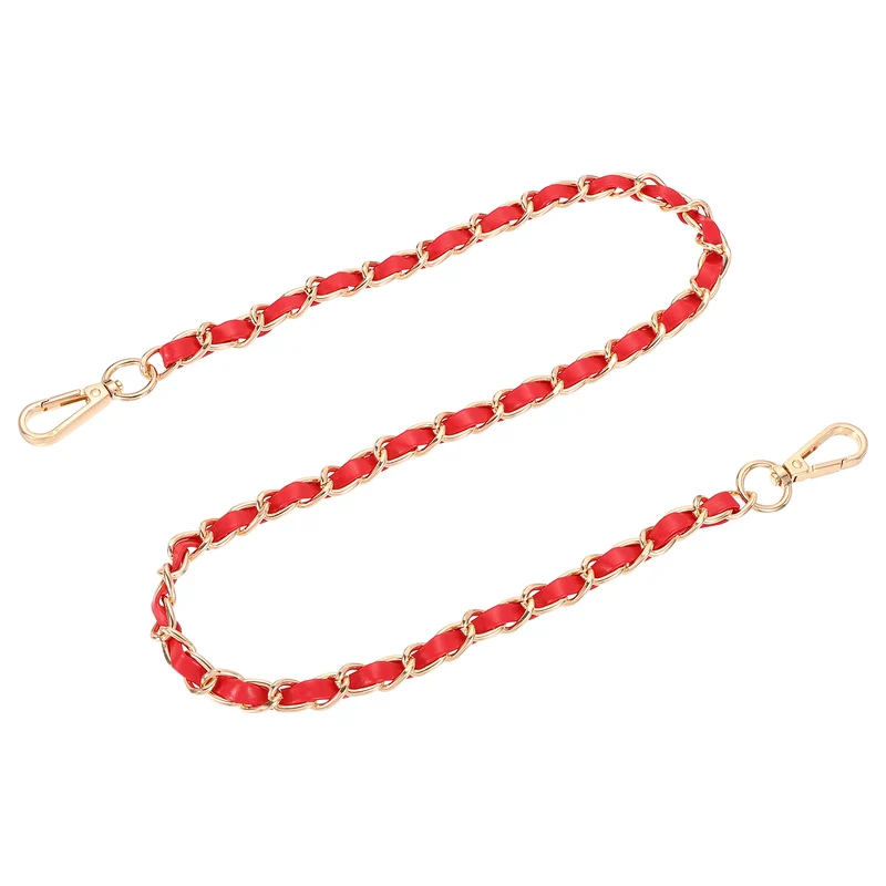 32" Purse Strap with Buckle for Shoulder and Cross Body(Red+Gold)