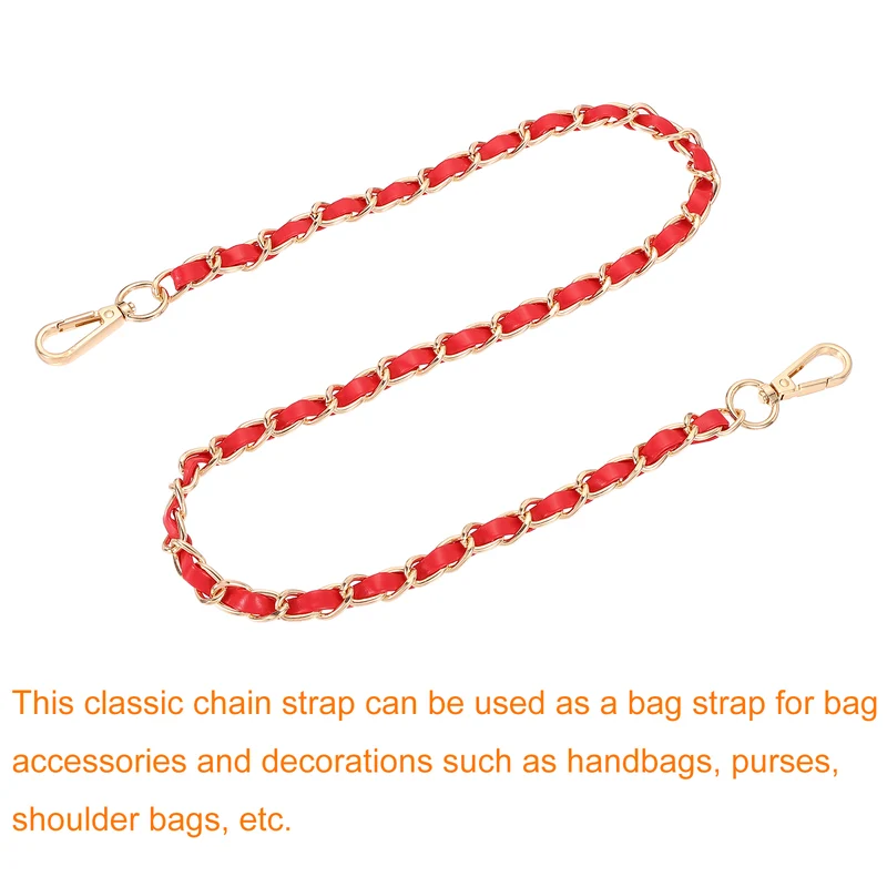 32" Purse Strap with Buckle for Shoulder and Cross Body(Red+Gold)