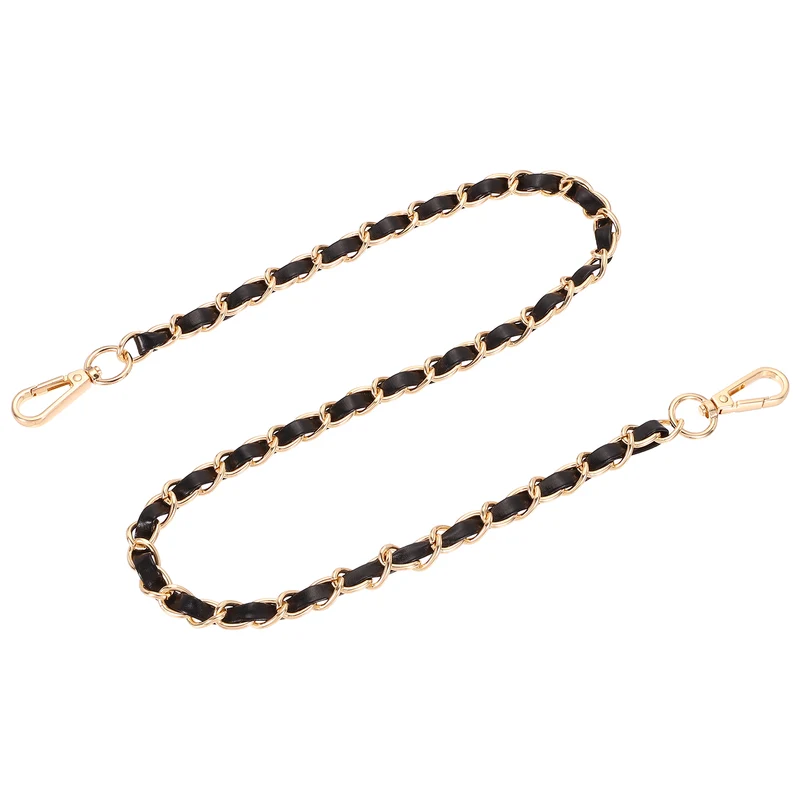 32" Purse Strap with Buckle for Shoulder and Cross Body(Black+Gold)