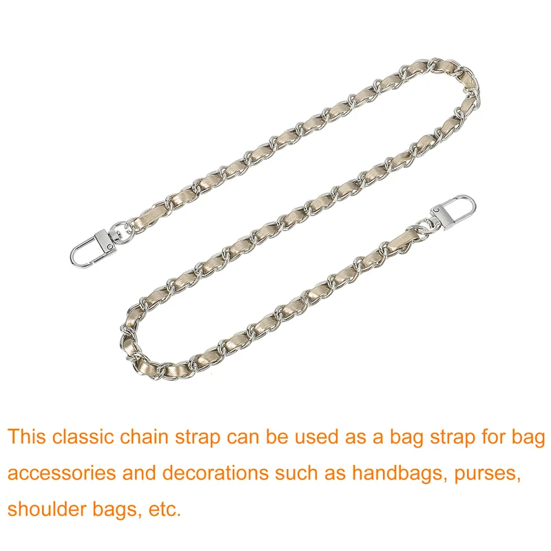 24" Purse Chain Strap with Buckles for Shoulder (Gold + Silver)