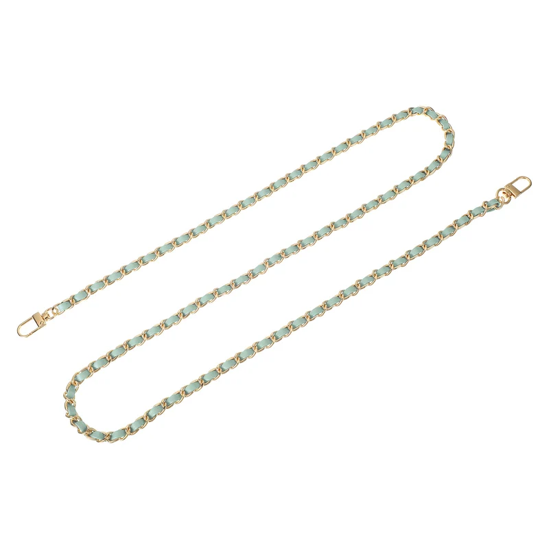 47" Purse Chain Strap with Buckles for Shoulder, Cross Body (Light Green + Gold)