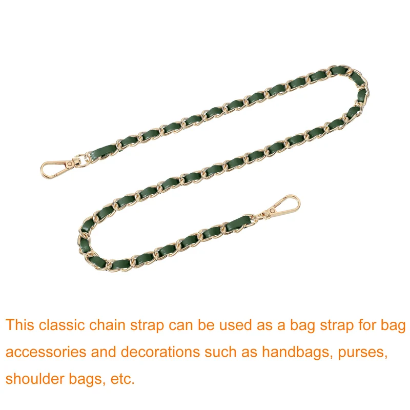 Purse Strap 24" Leather for Shoulder Strap Green Gold