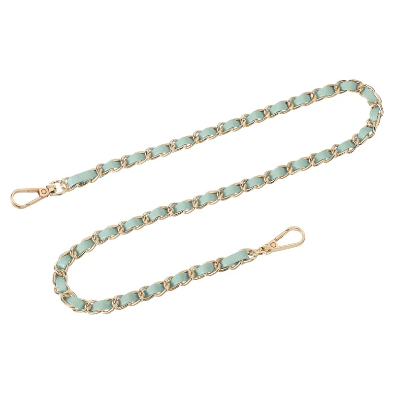 Purse Strap, 24" Leather for Shoulder Strap (Light Green, Gold)