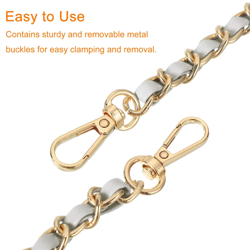 Purse Strap, 24" Leather for Shoulder Strap (Silver, Gold)