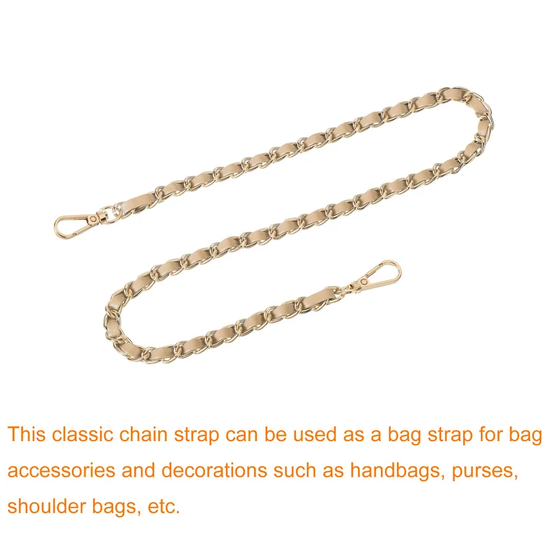 Purse Strap 24" Leather for Shoulder Strap Khaki Gold
