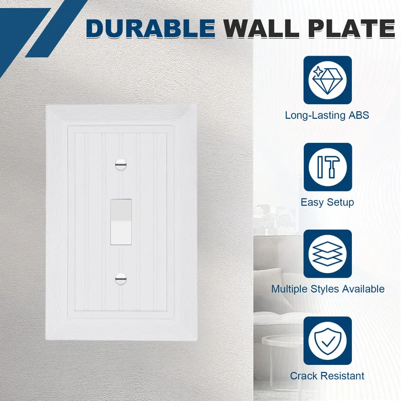 2PCS Toggle Light Switch Wall Plates 1-Gang Switch, White, 4.8x3.1"