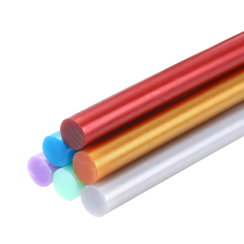 Mini Hot Glue Sticks for Glue Gun 0.28-inchx8-inch Metallic 6 Colors 6pcs