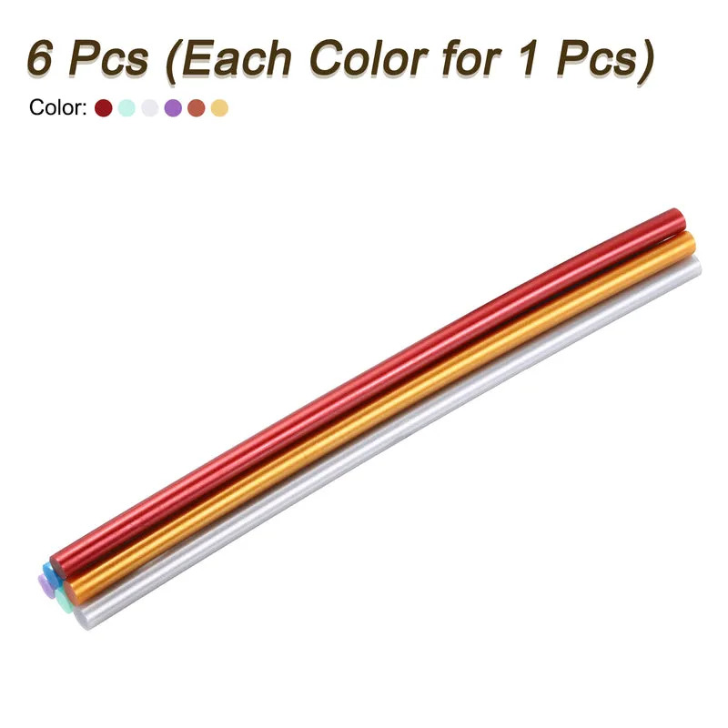 Mini Hot Glue Sticks for Glue Gun 0.28-inchx8-inch Metallic 6 Colors 6pcs