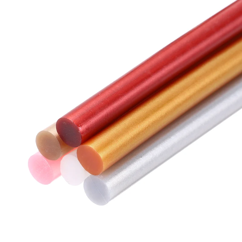 Mini Hot Glue Sticks for Glue Gun 8-inchx0.28-inch Metallic 6 Colors 6pcs