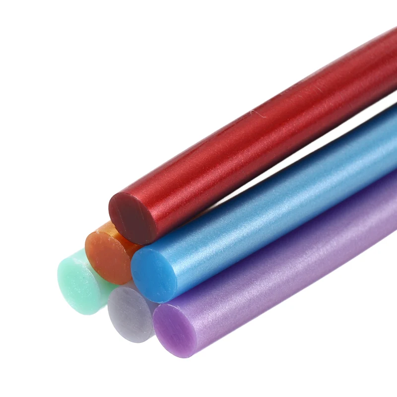 Mini Hot Glue Sticks for Glue Gun 0.28-inchx4-inch Metallic 6 Colors 6pcs