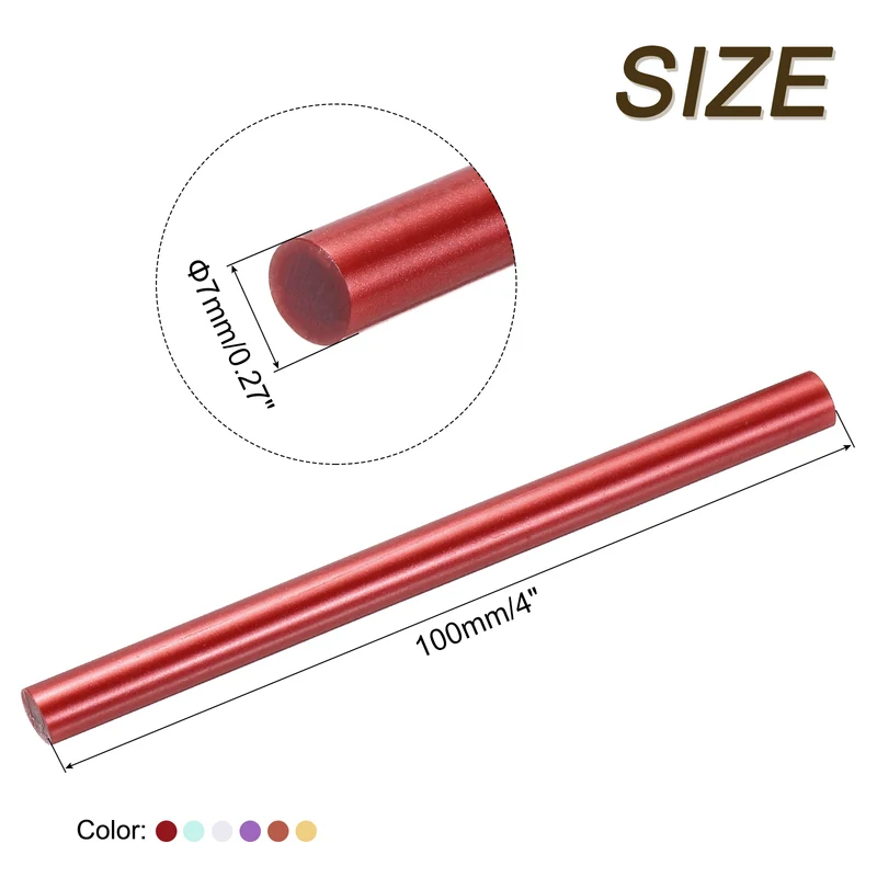Mini Hot Glue Sticks for Glue Gun 0.28-inchx4-inch Metallic 6 Colors 6pcs