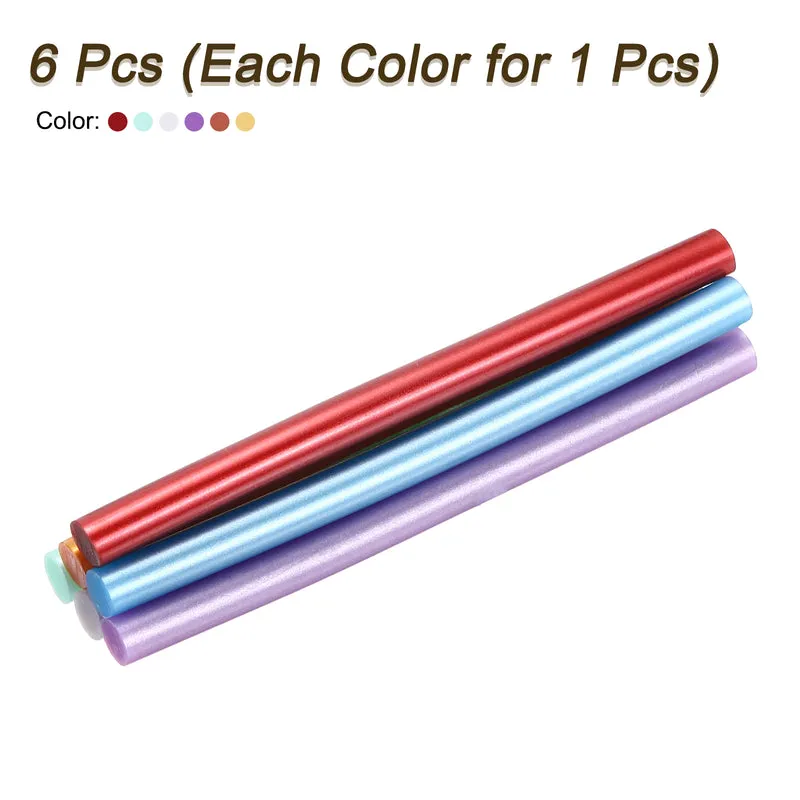 Mini Hot Glue Sticks for Glue Gun 0.28-inchx4-inch Metallic 6 Colors 6pcs