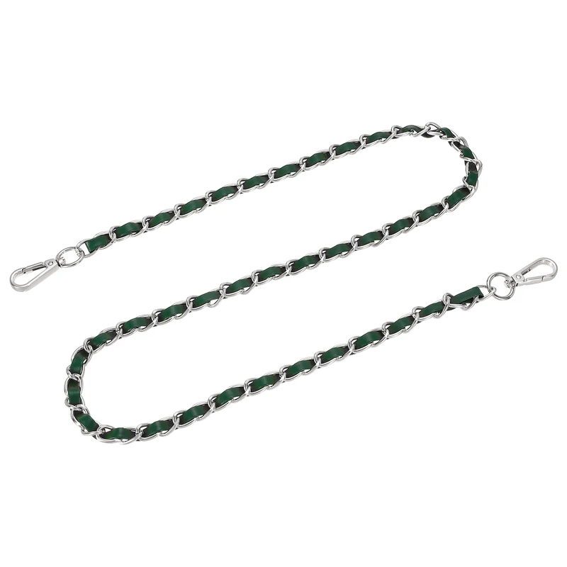 39" Purse Strap with Buckle for Shoulder and Cross Body(Green+Silver)