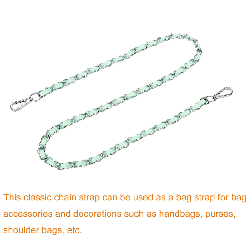 39" Purse Strap with Buckle for Shoulder and Crossbody(Light Green+Silver)