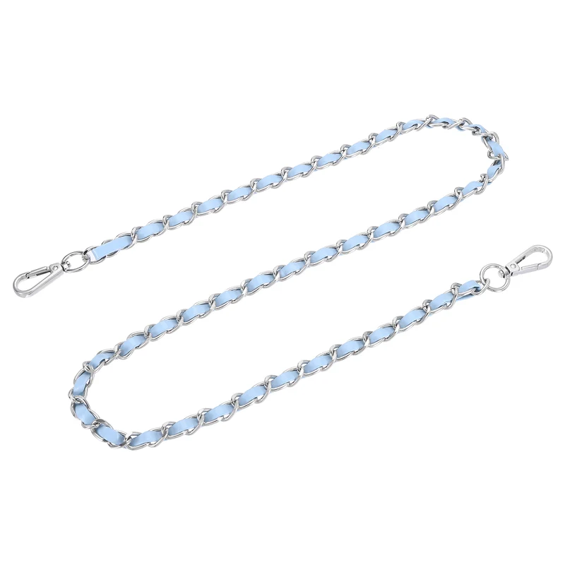 39" Purse Strap with Buckle for Shoulder and Cross Body(Sky Blue+Silver)