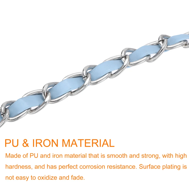 39" Purse Strap with Buckle for Shoulder and Cross Body(Sky Blue+Silver)