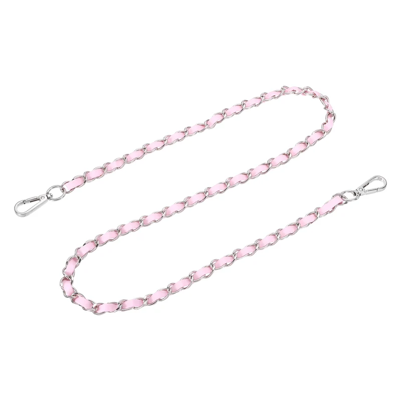 39" Purse Strap with Buckle for Shoulder and Cross Body(Pink+Silver)