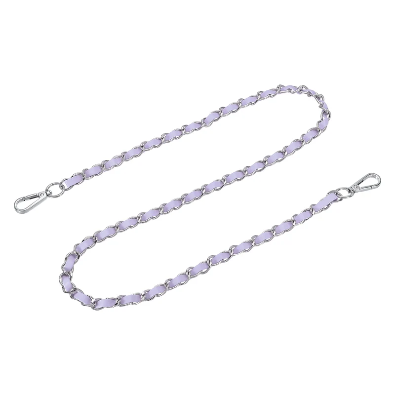 39" Purse Strap with Buckle for Shoulder and Cross Body(Purple+Silver)