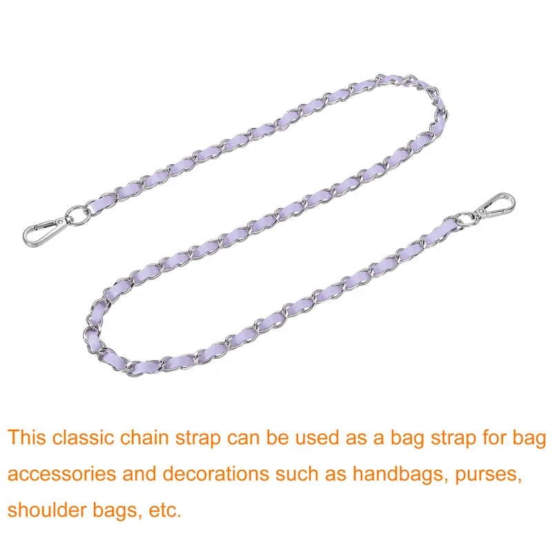 39" Purse Strap with Buckle for Shoulder and Cross Body(Purple+Silver)