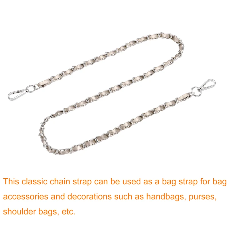 39" Purse Strap with Buckle for Shoulder and Cross Body(Gold+Silver)
