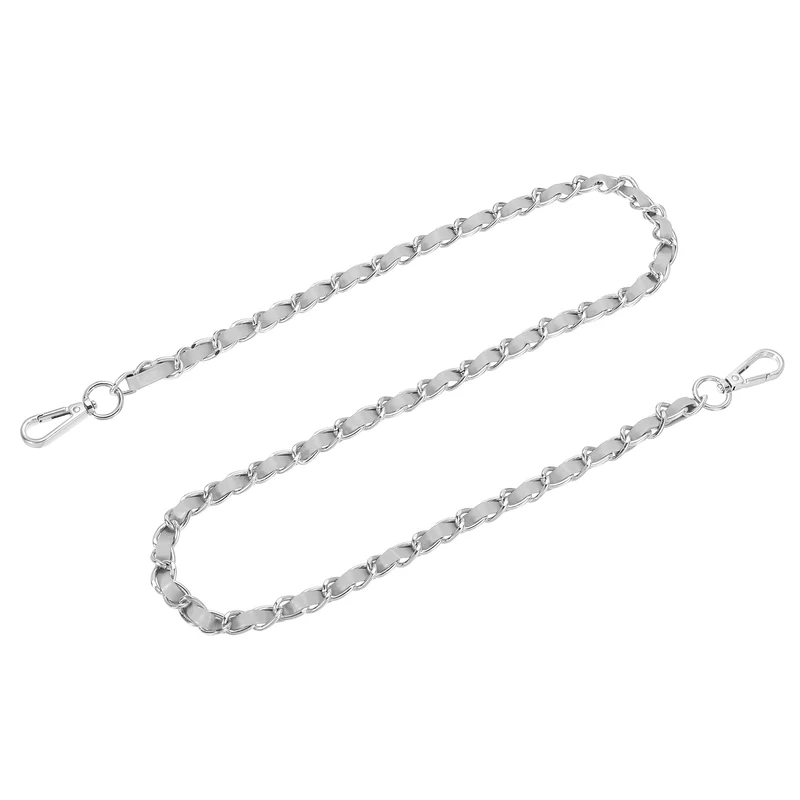 39" Purse Strap with Buckle for Shoulder and Cross Body(Gray+Silver)