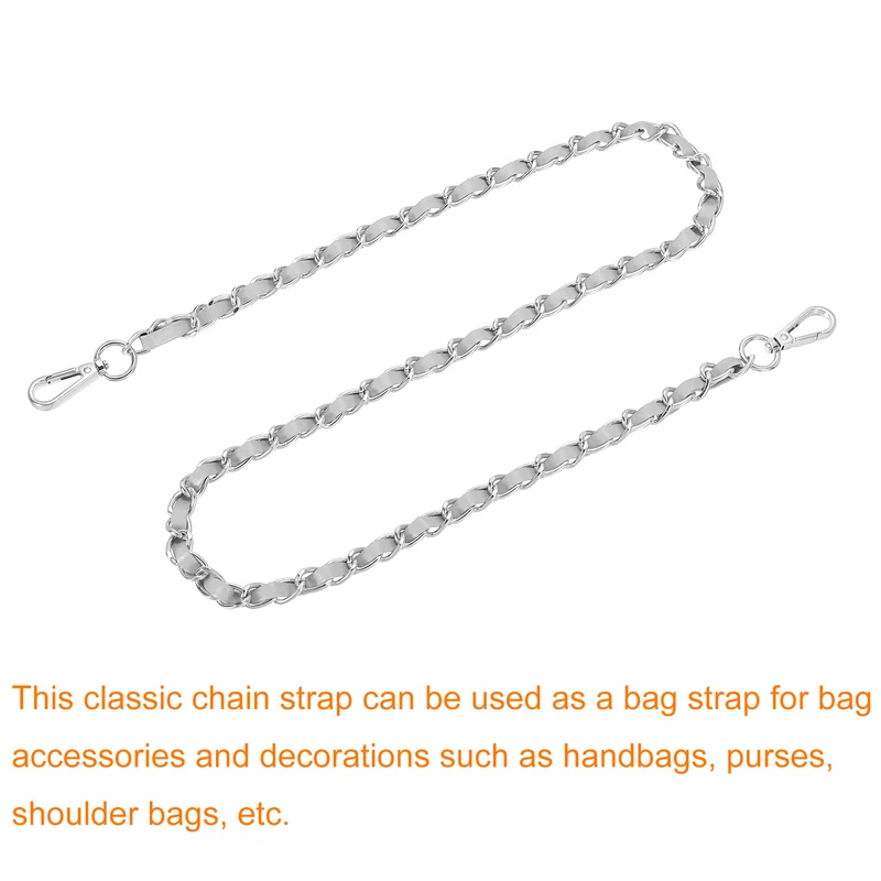 39" Purse Strap with Buckle for Shoulder and Cross Body(Gray+Silver)