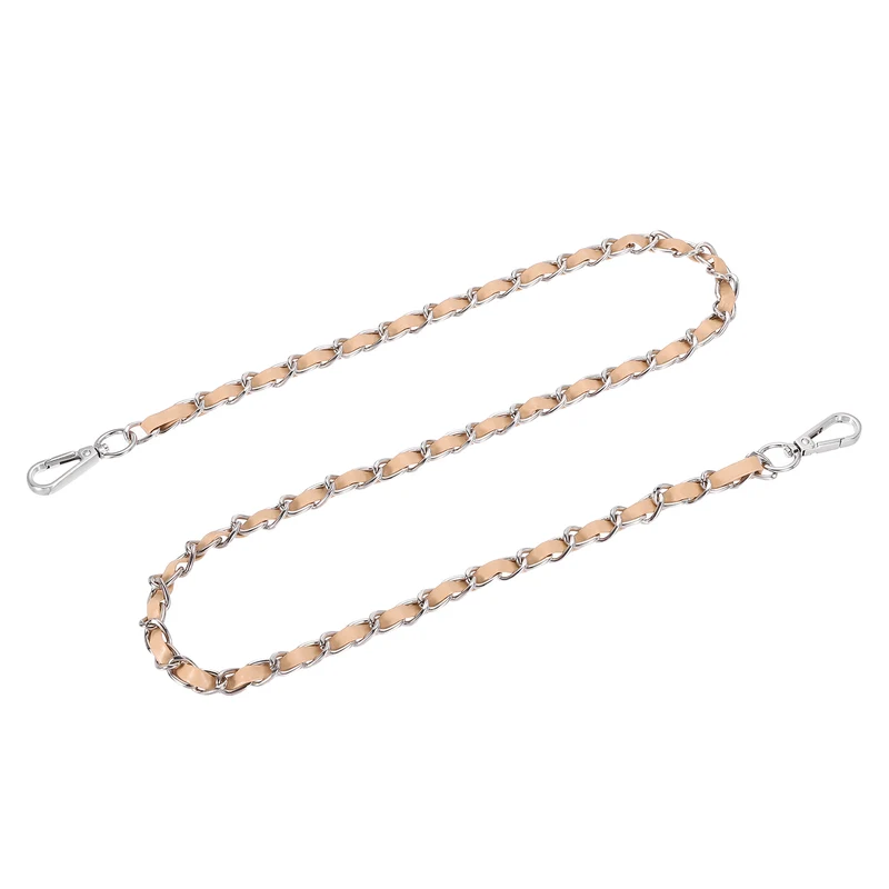 39" Purse Strap with Buckle for Shoulder and Cross Body(Khaki+Silver)