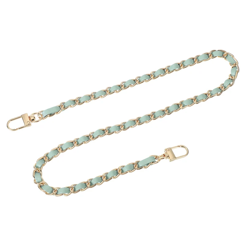 24" Purse Chain Strap with Buckles for Shoulder (Light Green + Gold)