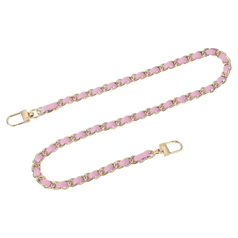 24" Purse Chain Strap with Buckles for Shoulder (Pink + Gold)
