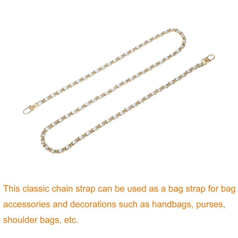 47" Purse Chain Strap with Buckles for Shoulder and Cross Body (Silver + Gold)