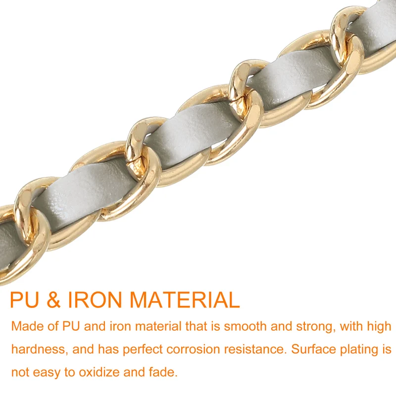 47" Purse Chain Strap with Buckles for Shoulder and Cross Body (Silver + Gold)