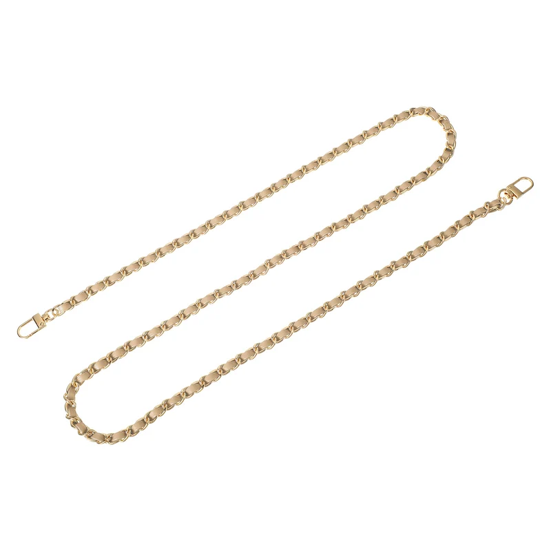 47" Purse Chain Strap with Buckles for Shoulder and Cross Body (Khaki + Gold)