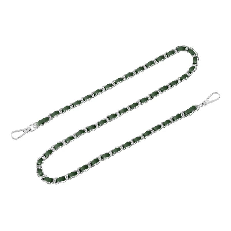 Purse Strap 32" Leather for Shoulder Strap (Green Silver)