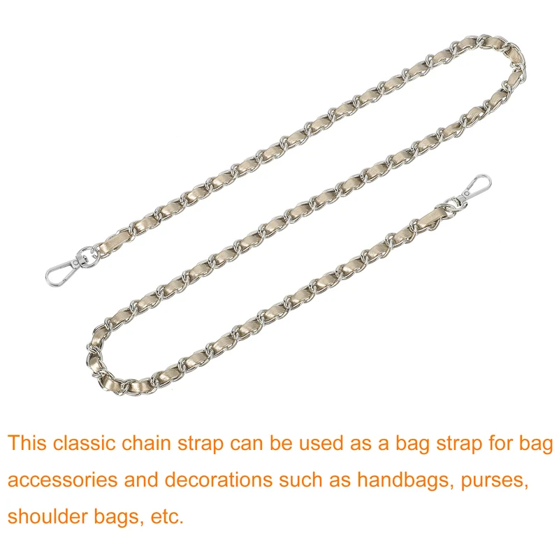 Purse Strap, 32" Leather for Shoulder Strap (Gold, Silver)