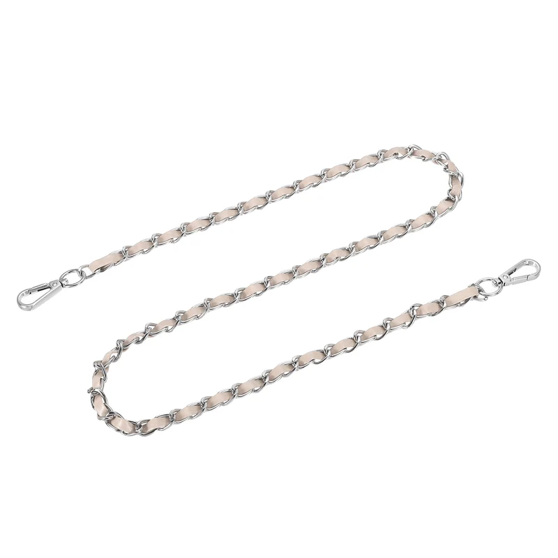 39" Purse Strap with Buckle for Shoulder and Cross Body(Beige+Silver)