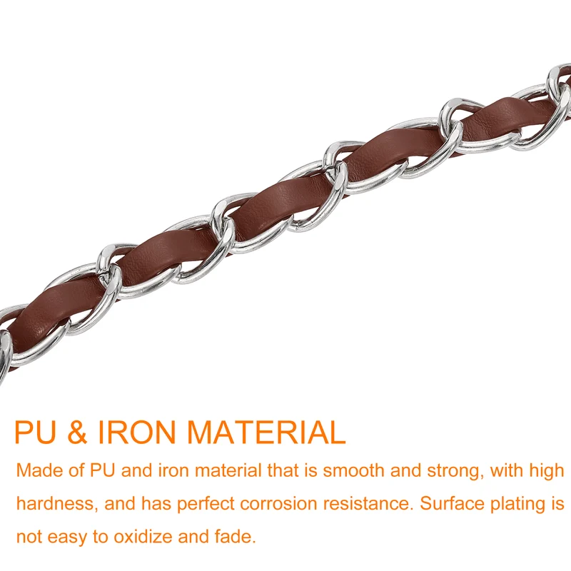 39" Purse Strap with Buckle for Shoulder and Cross Body(Dark Brown+Silver)