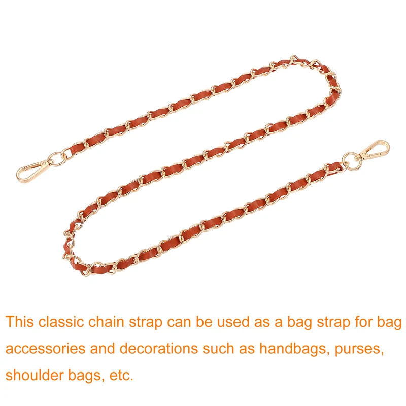 39" Purse Strap with Buckle for Shoulder and Cross Body(Brown+Gold)