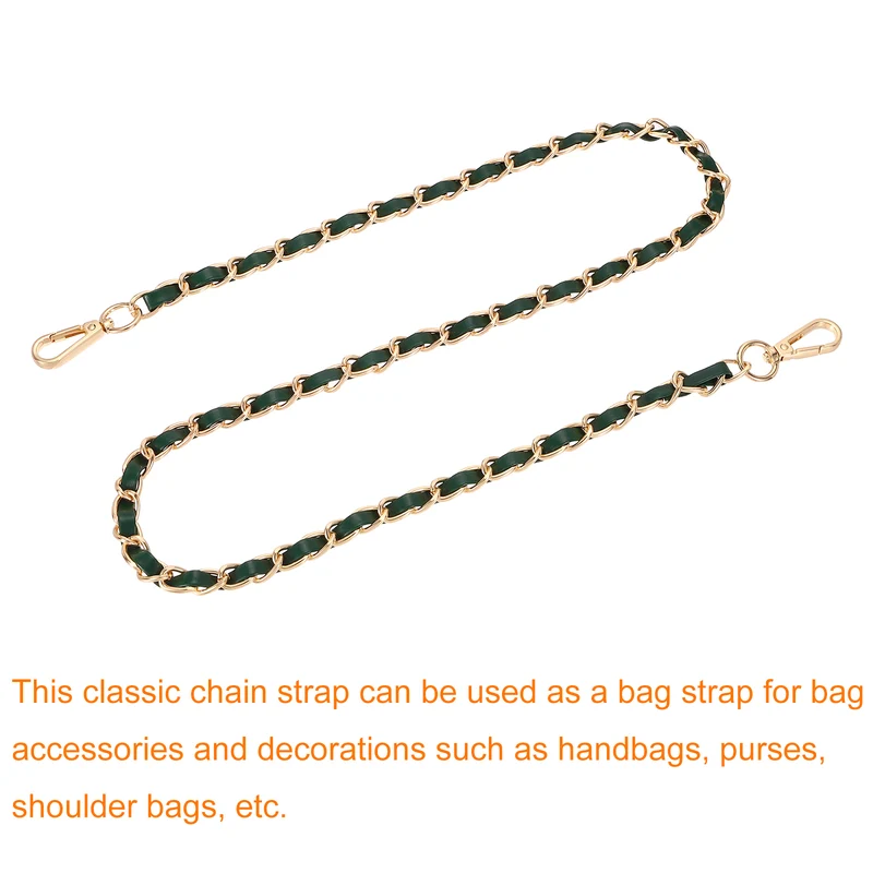 39" Purse Strap with Buckle for Shoulder and Cross Body(Green+Gold)