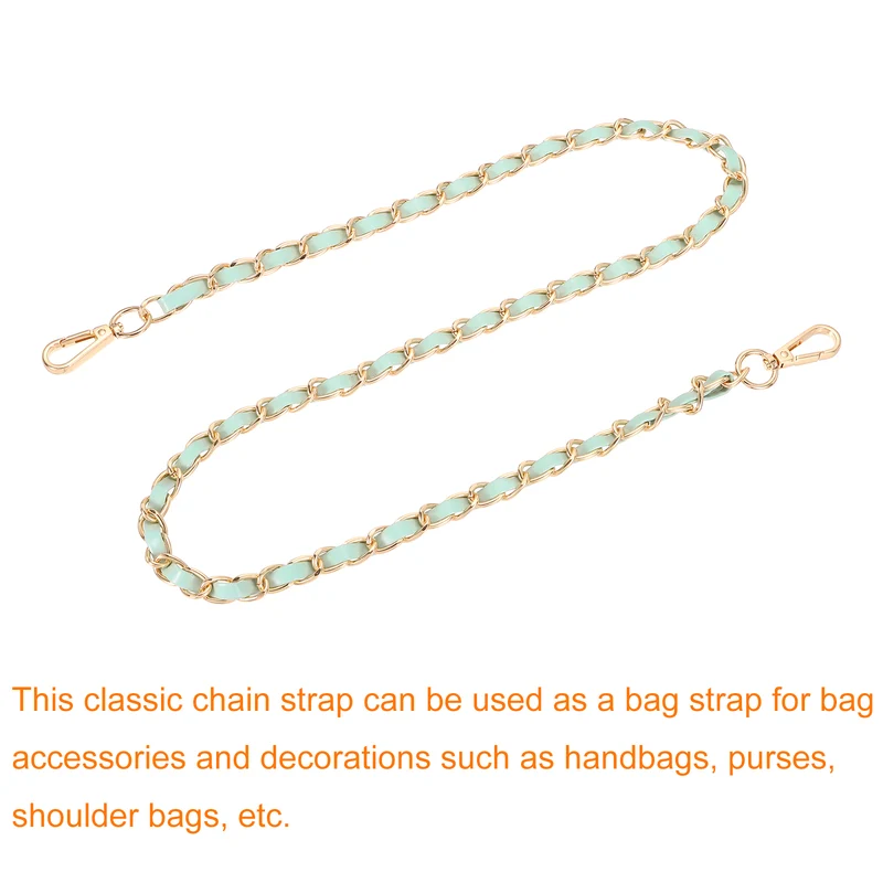 39" Purse Strap with Buckle for Shoulder and Cross Body(Light Green+Gold)