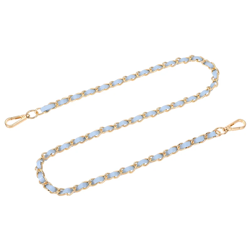 39" Purse Strap with Buckle for Shoulder and Cross Body(Sky Blue+Gold)