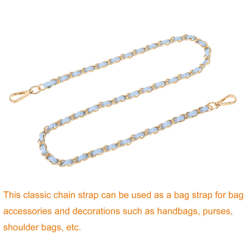 39" Purse Strap with Buckle for Shoulder and Cross Body(Sky Blue+Gold)