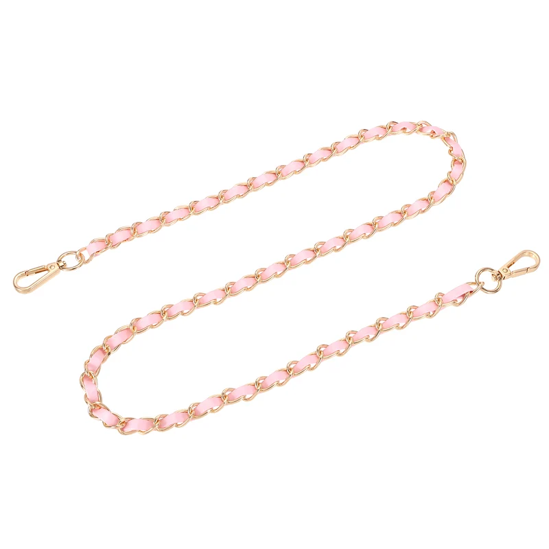 39" Purse Strap with Buckle for Shoulder and Cross Body(Pink+Gold)